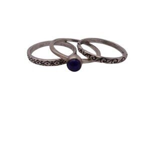 Set of 3 VTG Sterling Silver 925 Stackable Rings Hallmarked “S” Bohemian